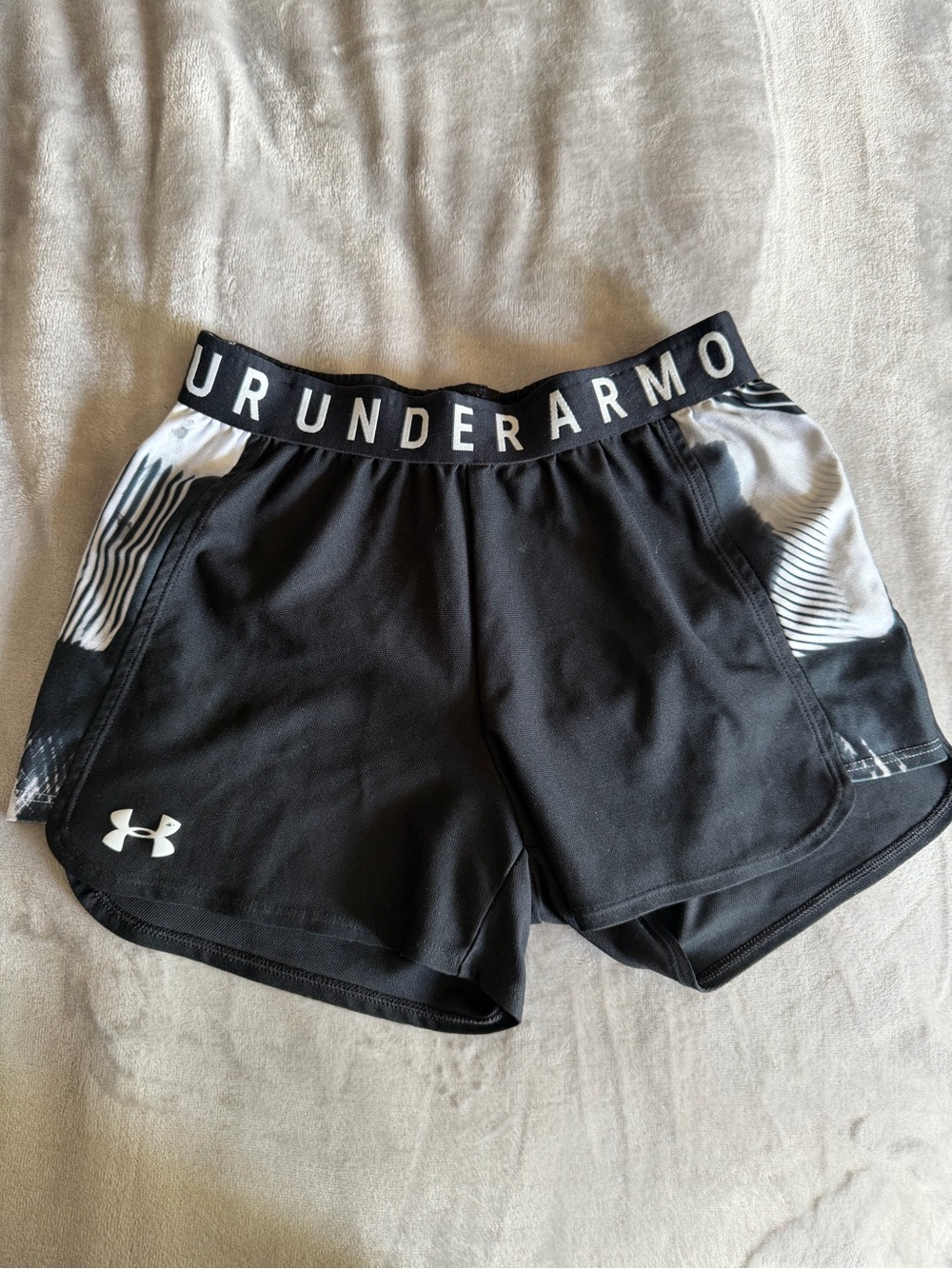 Under Armour Black Athletic Shorts with White Accents